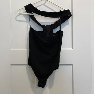 Missguided Black Bardot Cut-Out Bodysuit